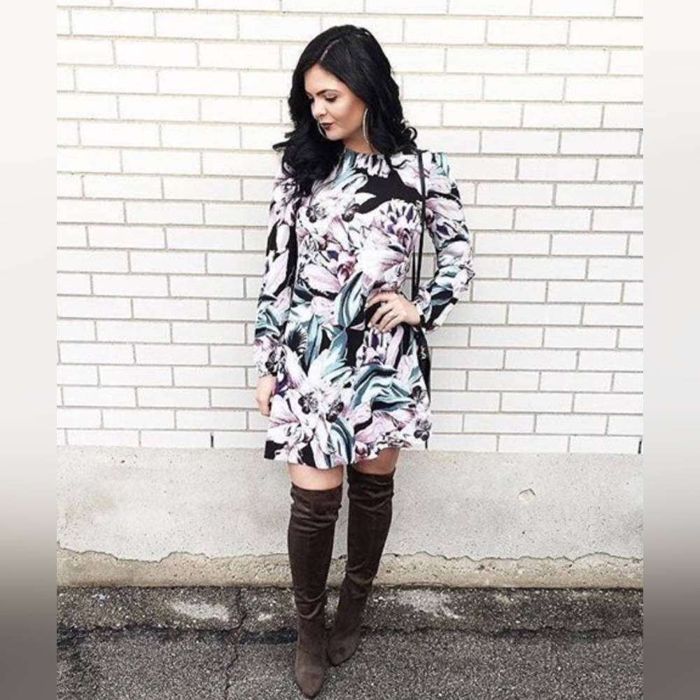 Jaase Floral Print Mini Dress, BNWT, Size L